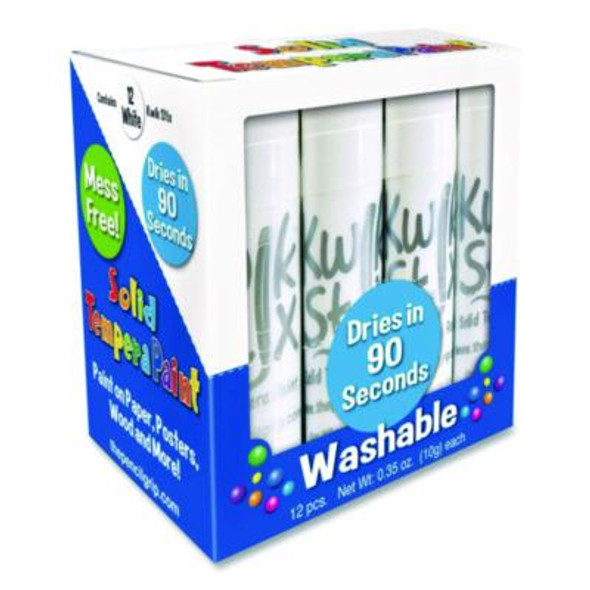 Kwik Stix Single Color Pack, Regular Size, 0.7" x 3.5", White, 12/Pack, 12 Packs/Carton