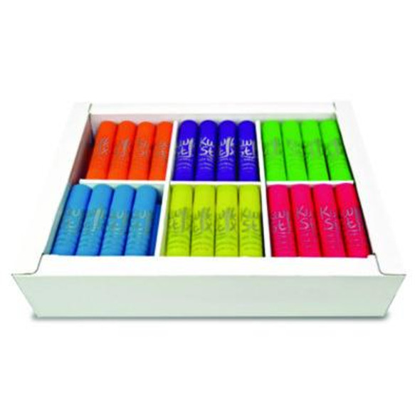 Kwik Stick Tempera Paint, 3.5", Assorted Neon Colors, 72/Pack, 3 Packs/Carton