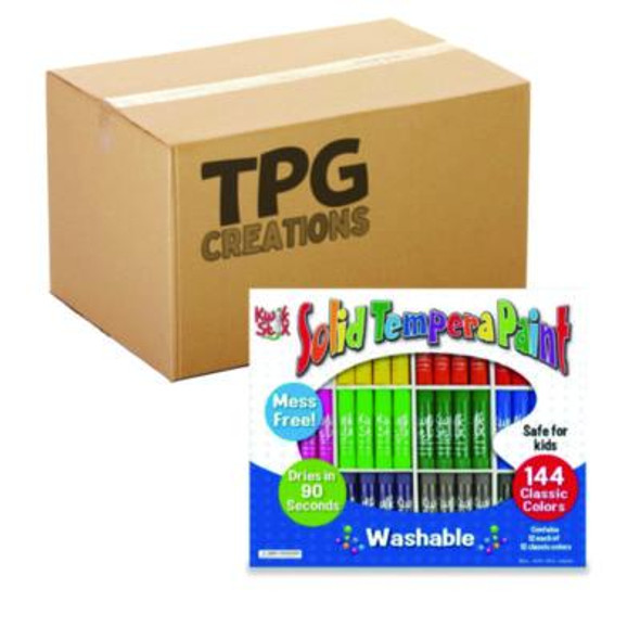 Kwik Stix Tempera Paint Set, 12 Assorted Classic Colors, 144/Pack, 2 Packs/Carton