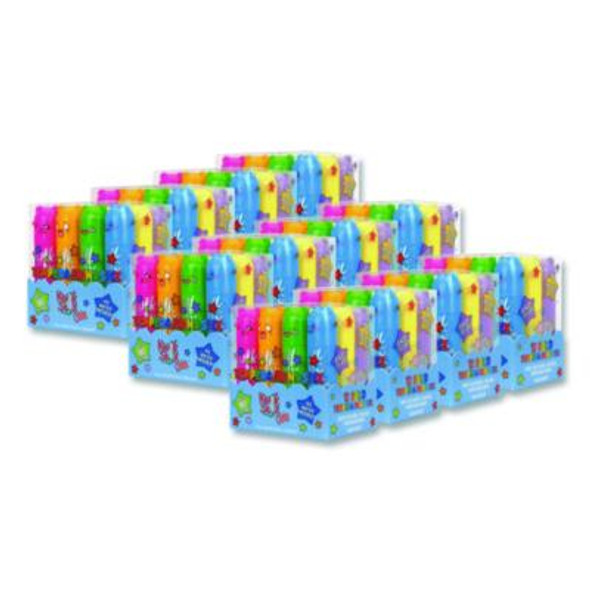 Kwik Stick Tempera Paint, 4" x 1", Assorted Colors, 12/Pack, 12 Packs/Carton