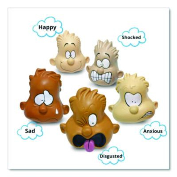 Feeling Heads Expression Set, Ages 4 And Up, Assorted Colors, 5/Pack, 10 Packs/Carton