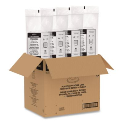 Dome Covers And Lids, For 24 Oz To 32 Oz Containers, 8.28" Diameter x 1.16"h, Clear, 300/Carton