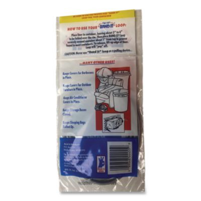 Trash Can Loops, For 32 Gal To 55 Gal Cans, 0.25" x 25", Gray, 36/Carton