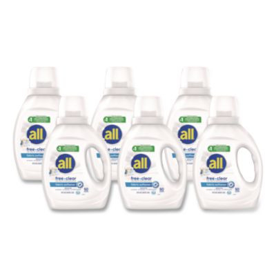 Free Clear Liquid Fabric Softener, Fragrance Free, 34 Oz Bottle, 6/Carton