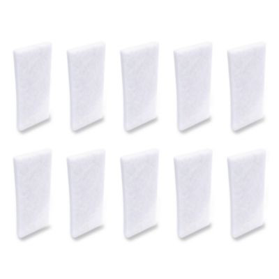 Fine Grade Utility Pad, 4.62 x 10, White, 10/Carton