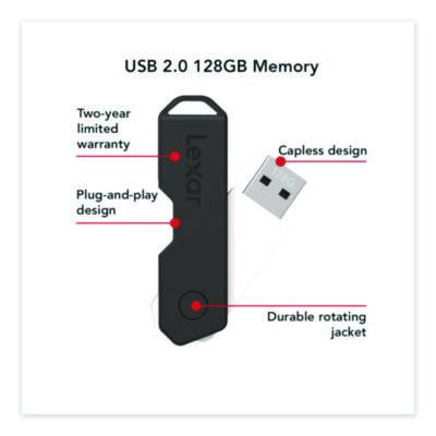 Twist Turn2 Usb 2.0 Flash Drive, 128 Gb, Black