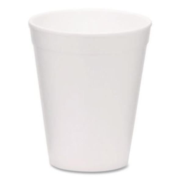 Foam Drink Cups, 10 Oz, White, 1,000/Carton