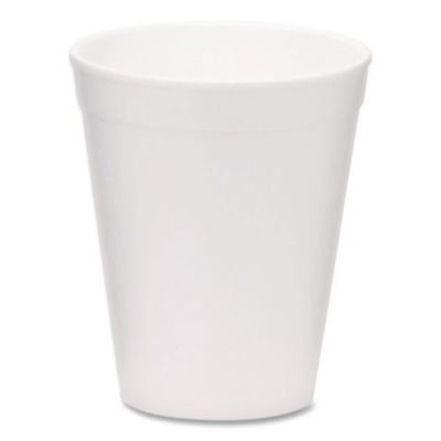Foam Drink Cups, 10 Oz, White, 1,000/Carton