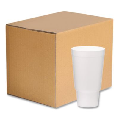 Foam Drink Cups, 32 Oz, White, 400/Carton