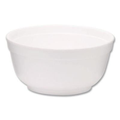 Foam Bowls, Squat Style, 8 Oz, White, 1,000/Carton