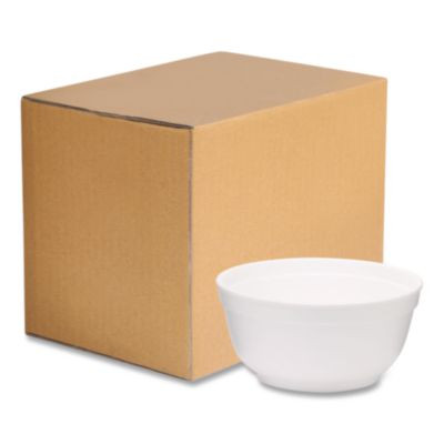Foam Bowls, Squat Style, 8 Oz, White, 1,000/Carton