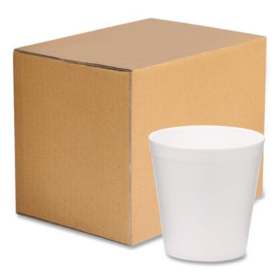 Foam Containers, Tall Style, 16 Oz, White, 500/Carton
