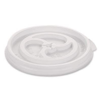 Plastic Lids For Foam Cups And Bowls, Slotted, Fits 8 Oz To 10 Oz Hot Cup, White, 1,000/Carton