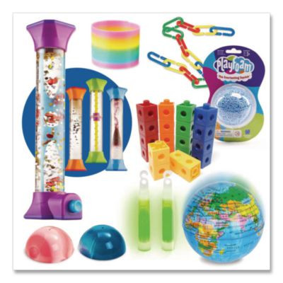Sensory Fidget Toy Kit, Eight Toy Types, Ages 3 And Up, Assorted Colors, 128 Pieces