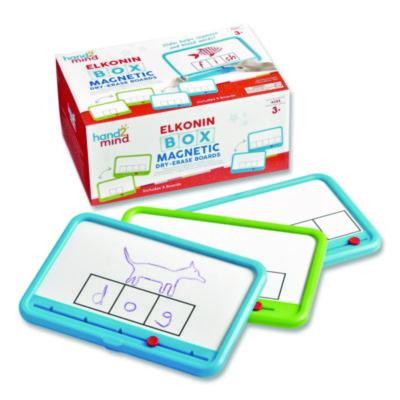 Elkonin Box Magnetic Dry Erase Board Set, 11.4 x 5, White Surface, 8 Boards