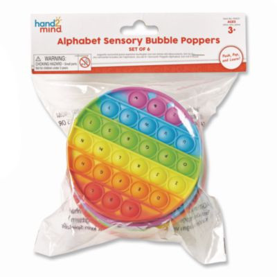 Alphabet Sensory Bubble Poppers, Pre-K To K, 6 Pieces