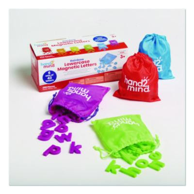 Rainbow Lowercase Magnetic Letters, 1.5" Tall, Assorted Color Characters, 6 Sets Of 42 Pieces