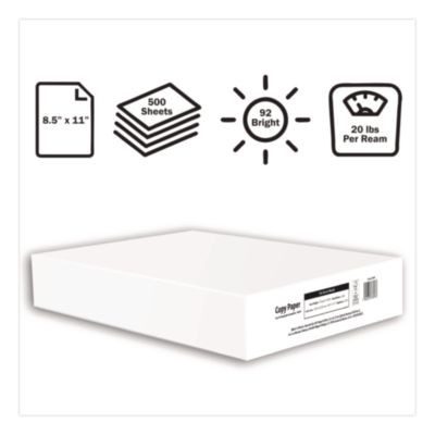Office Paper, 92 Bright, 20 Lb Bond, 8.5 x 11, White, 500 Sheets/Ream, 10 Reams/Carton, 40 Cartons/Pallet, 21 Plt/Truckload