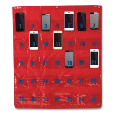 Multi-Use Storage Pocket Chart, 35 Pockets, 13 x 18, Red