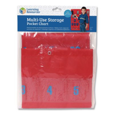 Multi-Use Storage Pocket Chart, 35 Pockets, 13 x 18, Red