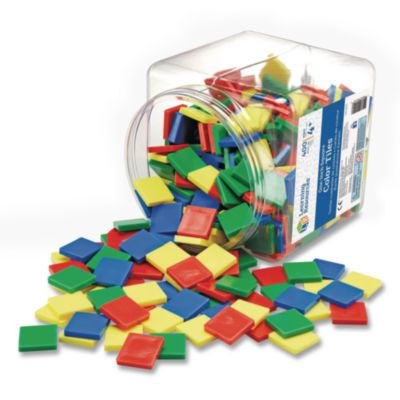 Square Color Tiles, Pre-K To K, 400 Pieces