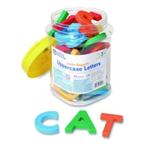 Jumbo Uppercase Magnetic Letters, 2.5" Tall, Assorted Colors, 40 Pieces