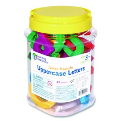 Jumbo Uppercase Magnetic Letters, 2.5" Tall, Assorted Colors, 40 Pieces