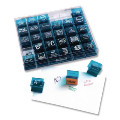 Teacher Stamps, Assorted Messages, 1.5" x 1.5", 30 Stamps