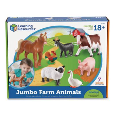 Jumbo Farm Animals, Grades Pre-K To 3, 7 Pieces