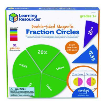 Double-Sided Magnetic Rainbow Fraction And Percentage Circles, Grades 1 To 6, English, Randomly Assorted Colors, 9 Pieces