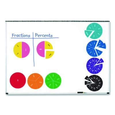 Double-Sided Magnetic Rainbow Fraction And Percentage Circles, Grades 1 To 6, English, Randomly Assorted Colors, 9 Pieces