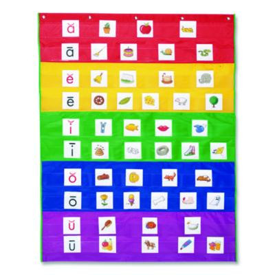 Rainbow Pocket Chart, 10 Pockets, 33.5" w x 42" h, Assorted Colors