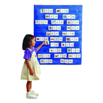 Pocket Chart, 10 Pockets, 33.5 x 42, Blue
