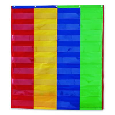 Two- And Four-Column Double-Sided Pocket Chart, 9 Pockets/Chart, 30 x 38, Blue/Green/Red/Yellow