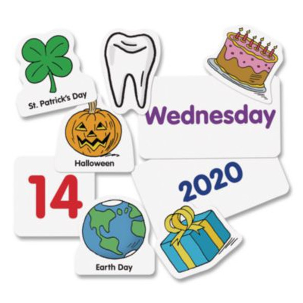 Calendar And Weather Pocket Chart, 46 Pockets, 14.7 x 32.2, Blue, 136 Cards