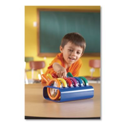 Primary Science Jumbo Magnifiers With Stand, Ages 3 And Up, 4.5x, Plastic Lens, 4.5" Dia, 6/Set