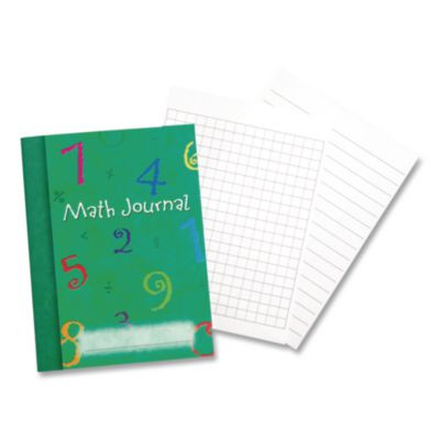 Math Journal, Graph Ruled/College Ruled, Green Cover, (64) 9 x 7 Sheets, 10 Journals