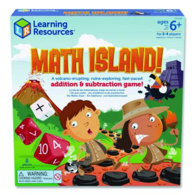 Math Island Addition And Subtraction Game, 2 To 4 Players, Grades 1 To 4, 8 Pieces