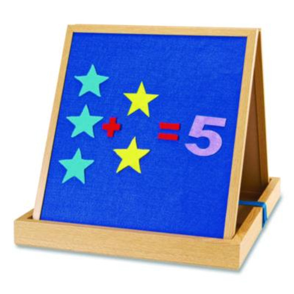 Double-Sided Tabletop Easel, 15.75" x 17.5", White/Blue Surface