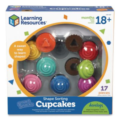 Smart Snacks Shape Sorting Cupcakes, Pre-K, 17 Pieces