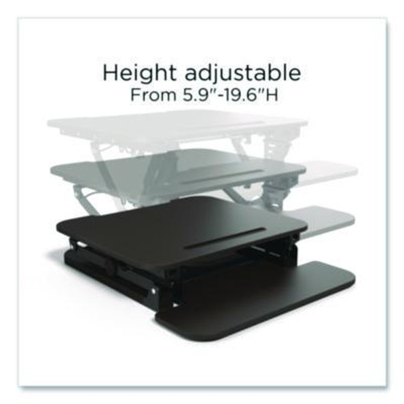 Flexfit Manual Adjustable Desk Converter, 26.7 x 30.8 x 5.9 To 19.6, Black