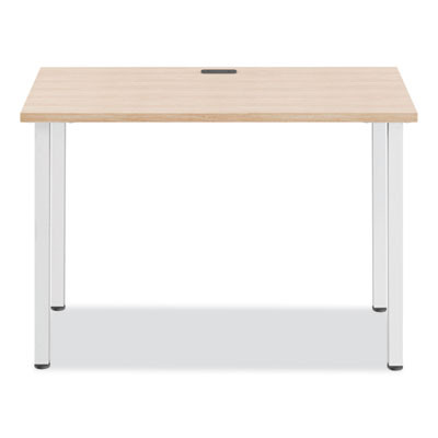 Essentials Writing Table-Desk, 42" x 23.82" x 29.53", Natural Wood/Silver