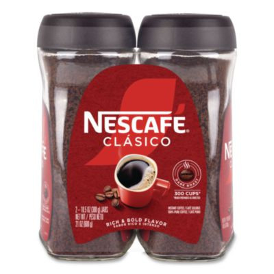 Clasico Dark Roast Instant Coffee, 21 Oz Jar, 2/Carton