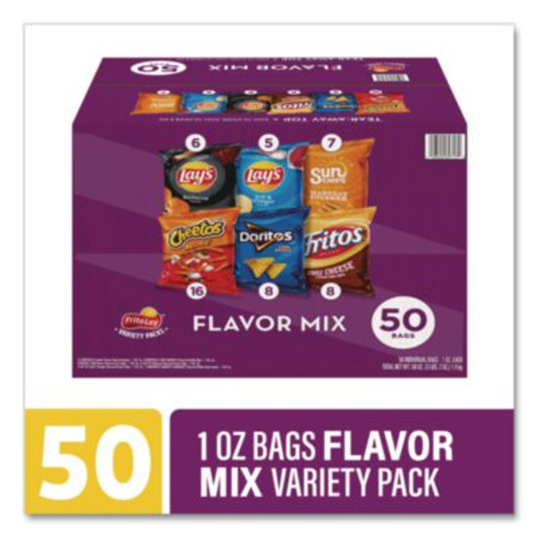 Flavor Mix Variety Pack, Assorted Flavors, 1 Oz Bag, 50 Bags/Carton