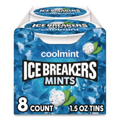 Sugar-Free Cool Mints, Coolmint, 1.5 Oz Tin, 8 Tins/Carton