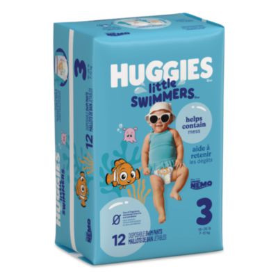 Little Swimmers, Size 3, 16 Lbs To 26 Lbs, 12/Pack, 8 Packs/Carton