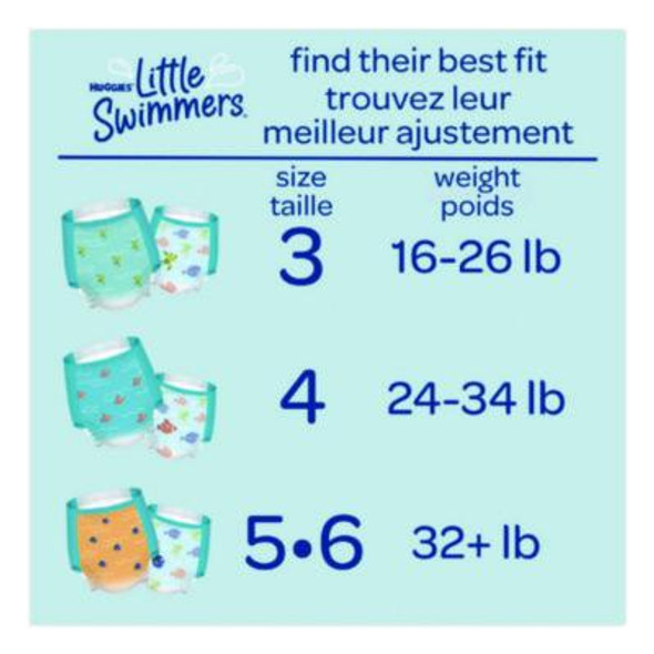 Little Swimmers, Size 4, Baby Weight 24 Lbs To 34 Lbs, Blue, 11/Pack, 8 Packs/Carton