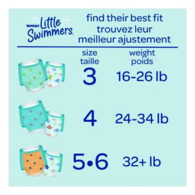 Little Swimmers, Size 4, 24 Lbs To 34 Lbs, 11/Pack, 8 Packs/Carton