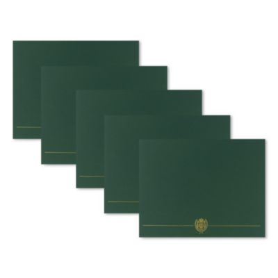 Classic Crest Certificate Covers, 9.38 x 12, Hunter, 5/Pack