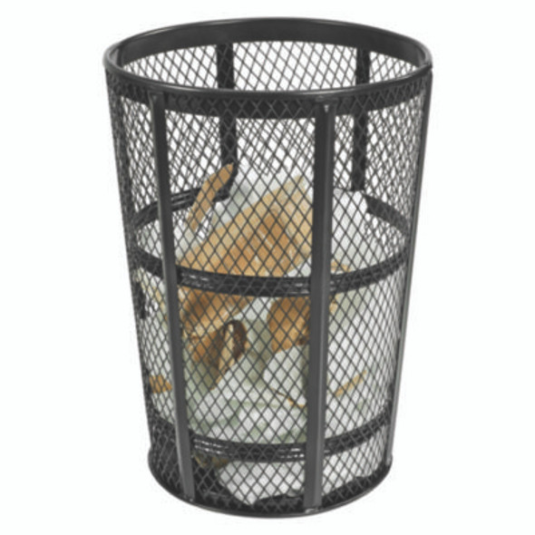 Steel Mesh Corrosion Resistant Trash Can, 48 Gal, Black